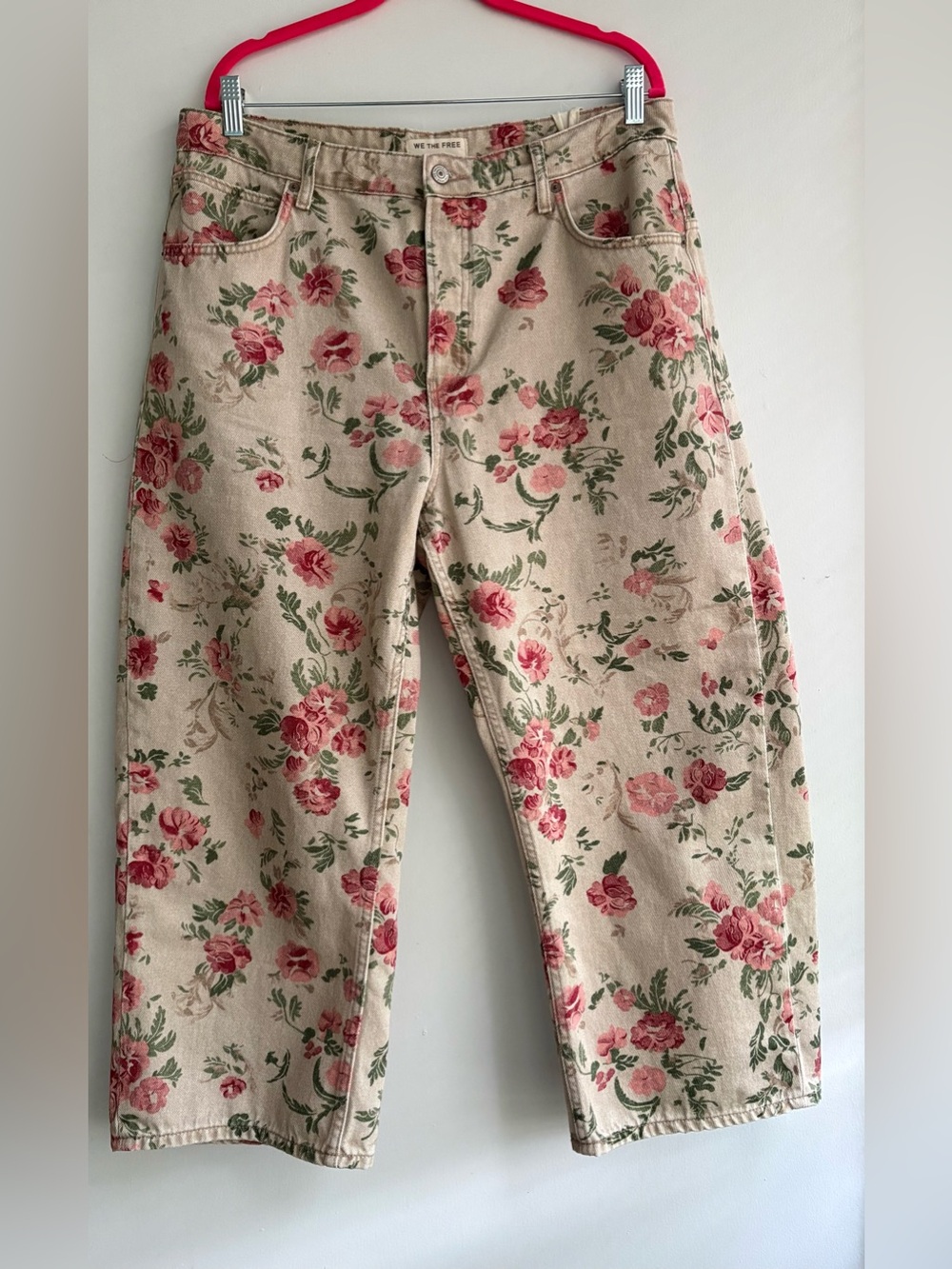We The Free Deep Trance Boyfriend Floral Wallpaper Printed jeans 🔥🔥 size 32